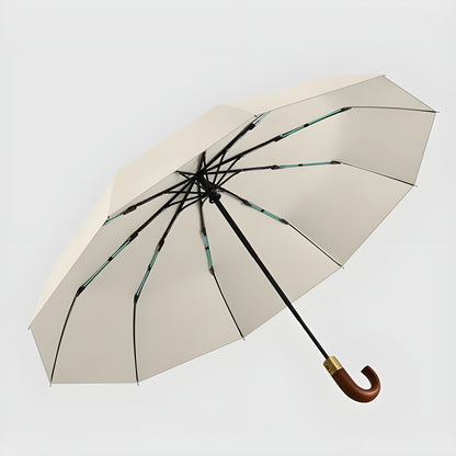 Automatisk Sammenleggbar Paraply – Trehåndtak, Vindbestandig Design | 106 cm