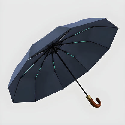 Automatisk Sammenleggbar Paraply – Trehåndtak, Vindbestandig Design | 106 cm