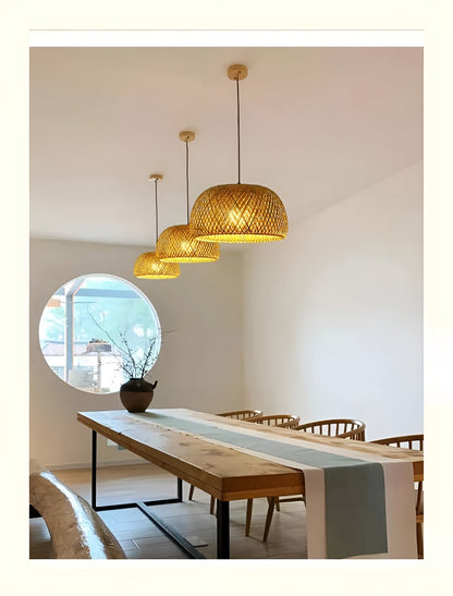Rattan Taklampe – Dekorativ og Naturlig | Perfekt for Stue og Spisestue