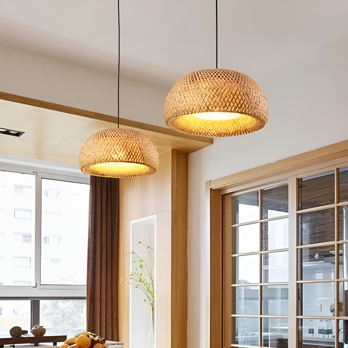 Rattan Taklampe – Dekorativ og Naturlig | Perfekt for Stue og Spisestue