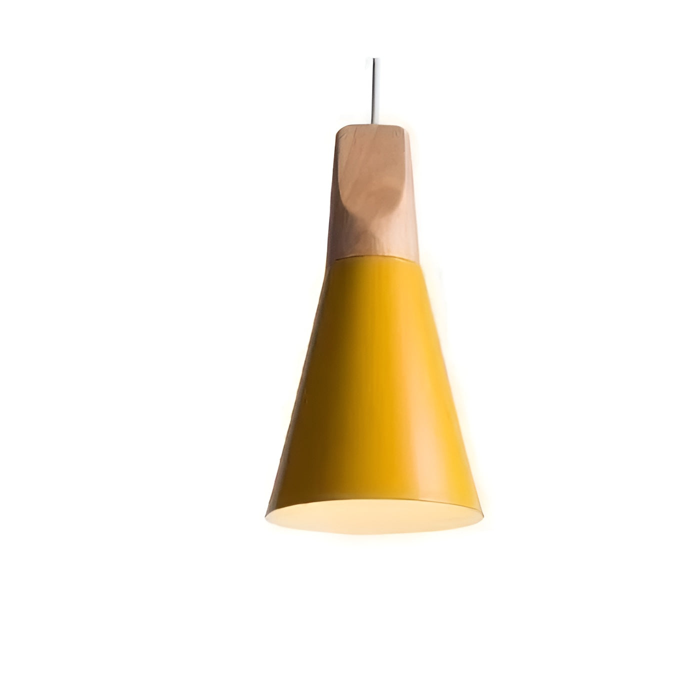 Trelampe i Ekte Tre – Naturlig og Varm Belysning | Perfekt for Koselig Innredning - S / Gul - Lysarmaturer for tak