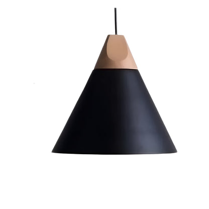 Trelampe i Ekte Tre – Naturlig og Varm Belysning | Perfekt for Koselig Innredning - L / Svart - Lysarmaturer for tak
