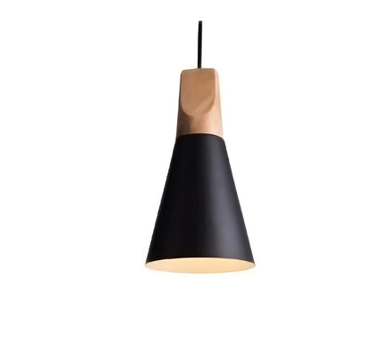 Trelampe i Ekte Tre – Naturlig og Varm Belysning | Perfekt for Koselig Innredning - S / Svart - Lysarmaturer for tak