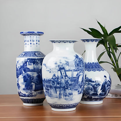 Klassische blau-weiße Keramikvase im China-Stil – Antikes Design für stilvolle Wohnakzente