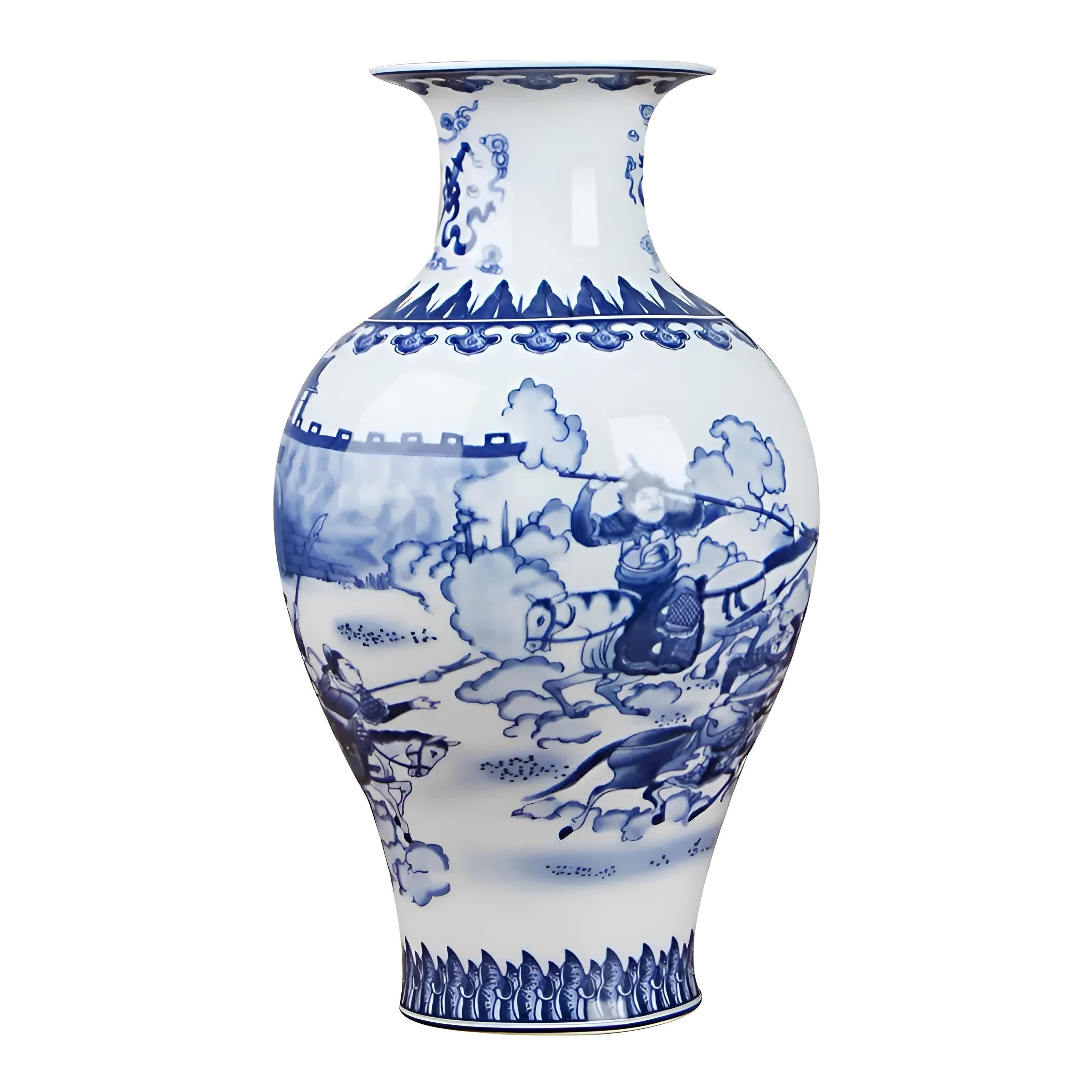 Klassische blau-weiße Keramikvase im China-Stil – Antikes Design für stilvolle Wohnakzente