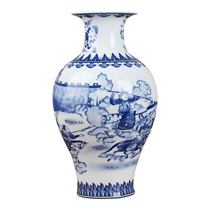 Klassische blau-weiße Keramikvase im China-Stil – Antikes Design für stilvolle Wohnakzente