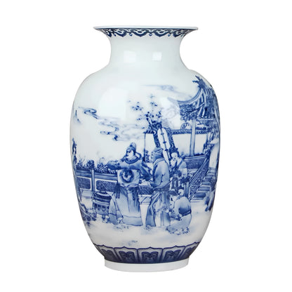 Klassische blau-weiße Keramikvase im China-Stil – Antikes Design für stilvolle Wohnakzente