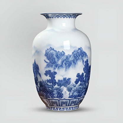 Klassische blau-weiße Keramikvase im China-Stil – Antikes Design für stilvolle Wohnakzente