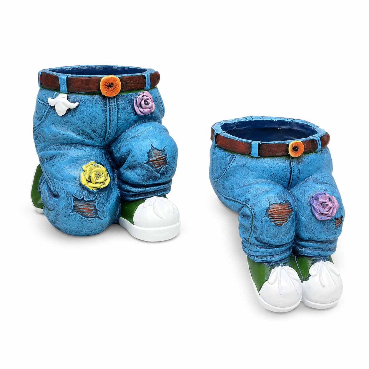 Unik Blomsterpotte i Resin – Denim-inspirert Design | Et Blikkfang for Ethvert Rom