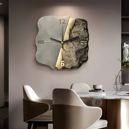 Sandstein Veggklokke – Moderne 3D-Design | Dekorativ for Stue og Kontor