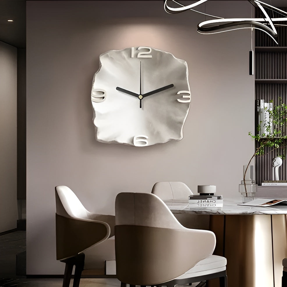 Sandstein Veggklokke – Moderne 3D-Design | Dekorativ for Stue og Kontor