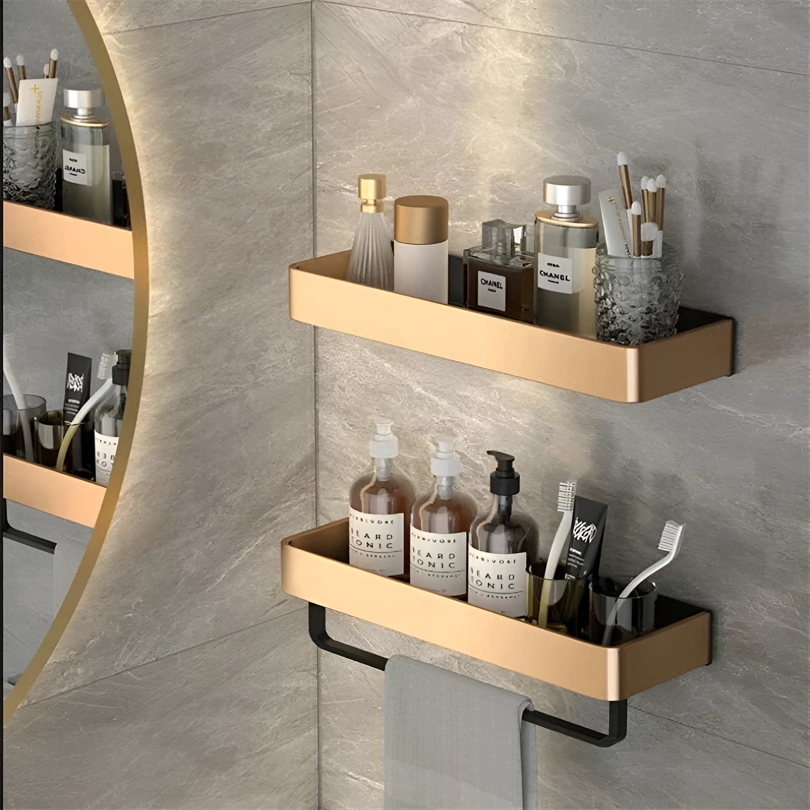Vegghylle i tre – Moderne og Dekorativ | Perfekt for Badet og Stuen
