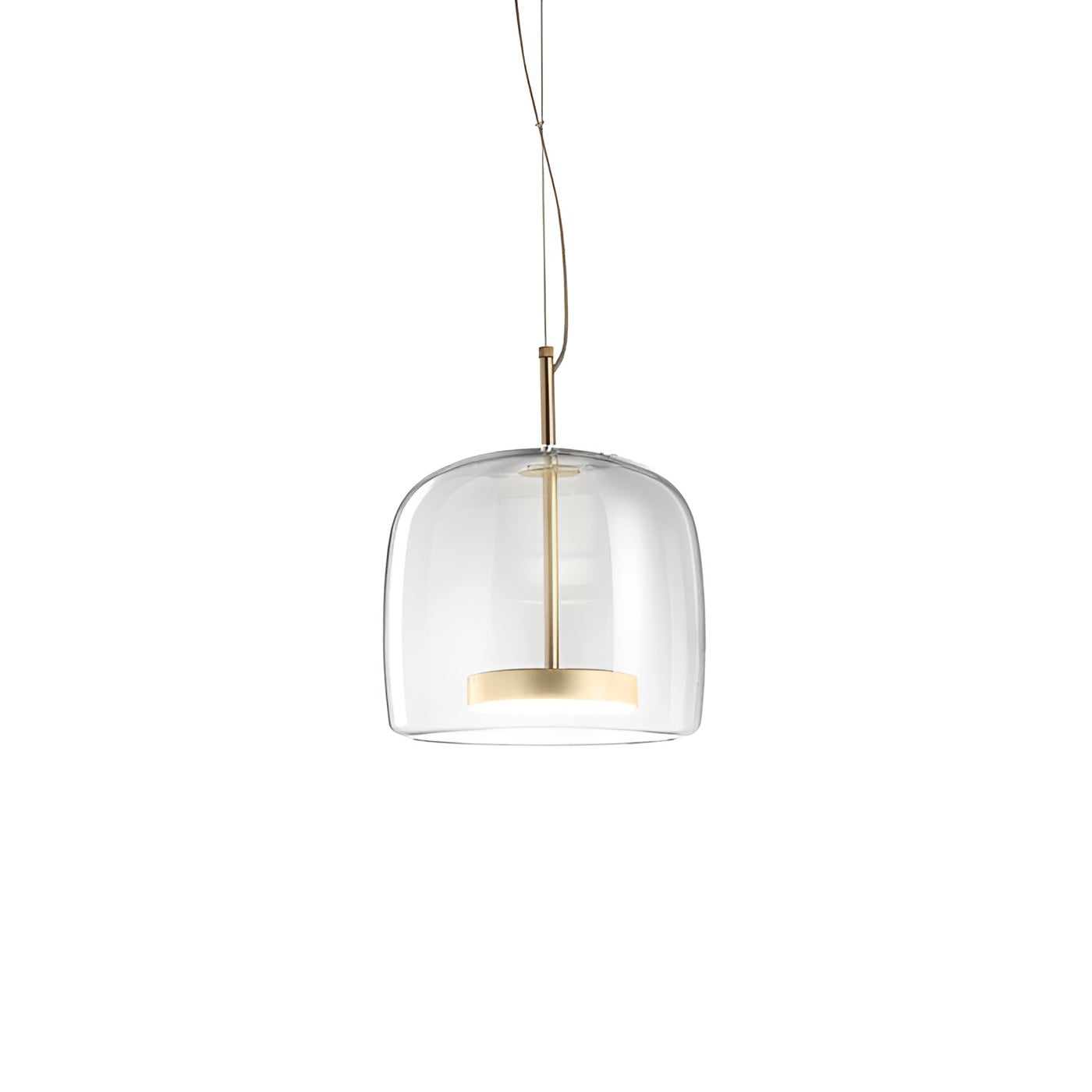 Opphengslampe i Glass – Tidløs og Dekorativ | Perfekt for Stue og Spisestue - Durchmesser 28 cm x H 24cm / Klar