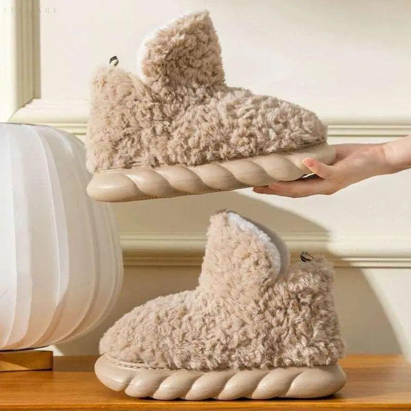 Fleece Booties – Trendy Myke Plysjstøvletter for Vinteren
