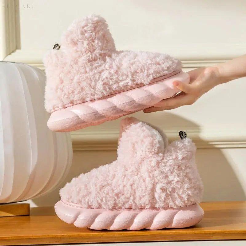 Fleece Booties – Trendy Myke Plysjstøvletter for Vinteren