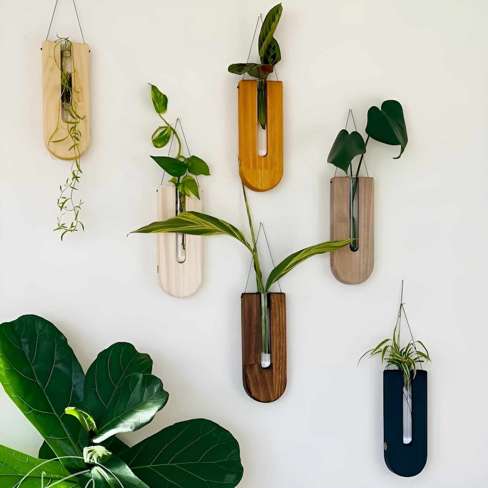 Trevaser Til Veggen I Rustikk Design – Kreativ Blomsterdekorasjon | Perfekt For Blomster Og Moderne Veggdesign