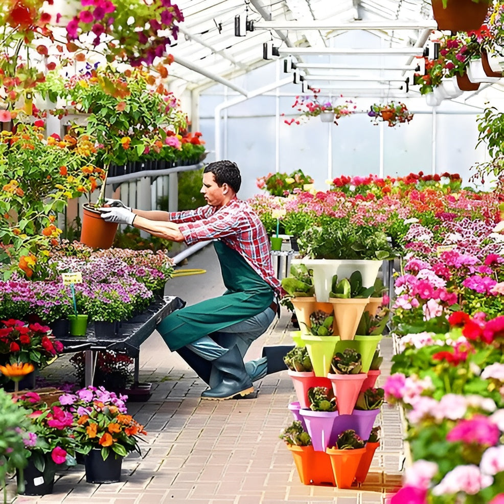 Stablebart Blomsterpottesett – Vertikalt Hagedesign | Maksimer Plassen til Plantene Dine