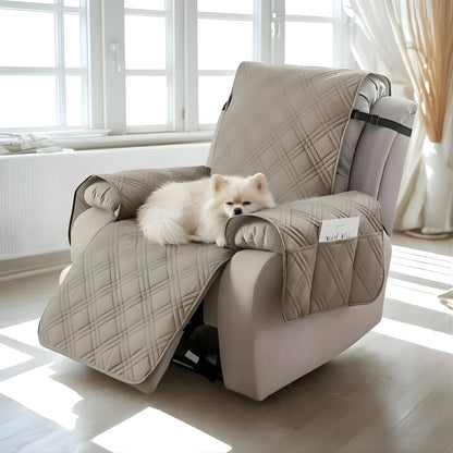 Vannsikker Lenestolbeskytter – Quiltet Rutedesign | Beskytter mot Flekk­er og Slitasje