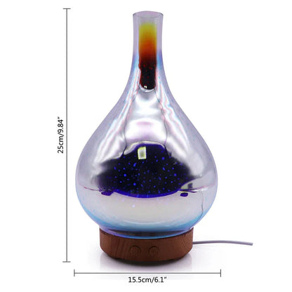Aroma Diffusor Med 3d-glassdesign - Led-fargeendring Og Duftoljefunksjon