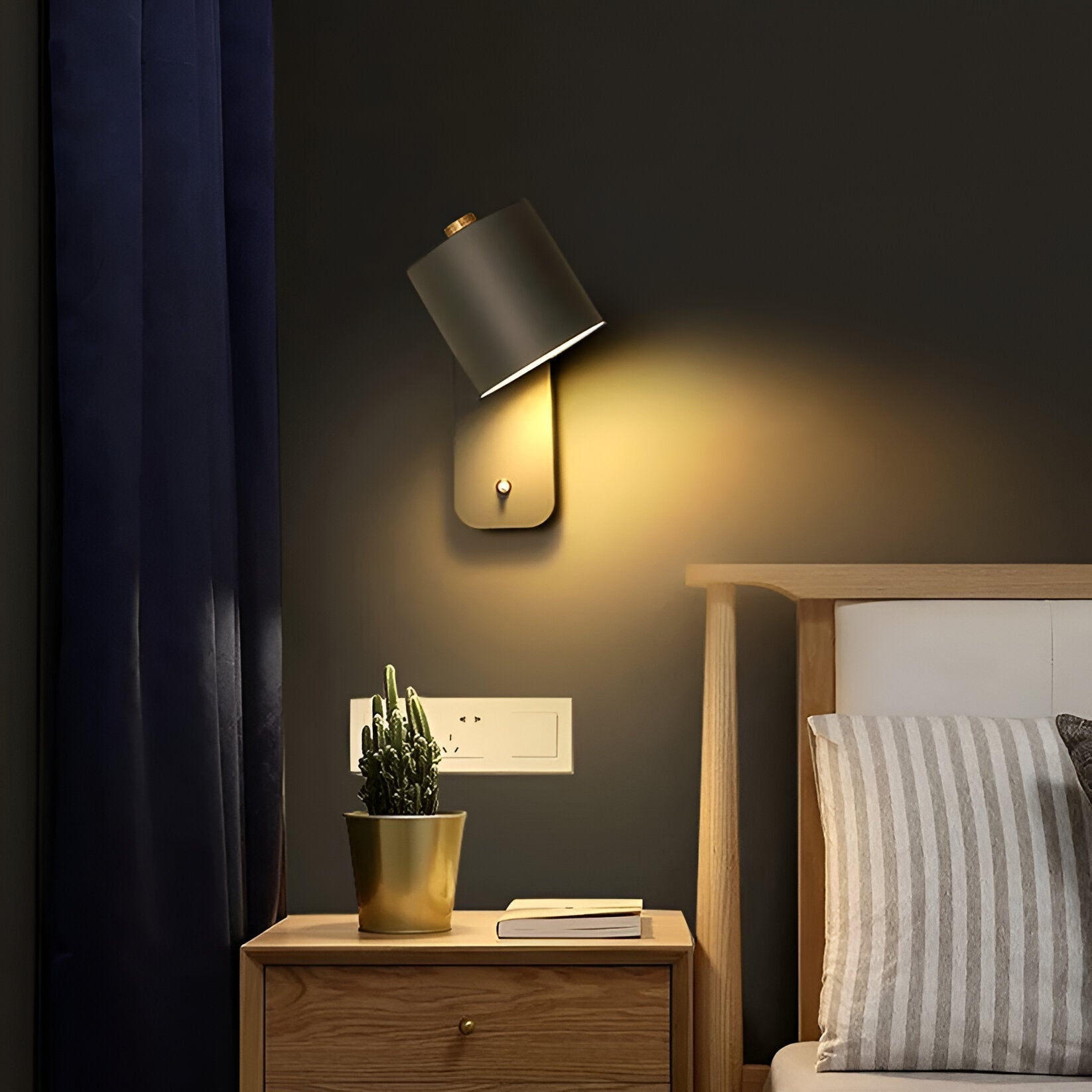 Vegglampe med LED – Stilren og Praktisk | Med Bryter for Stue og Gang
