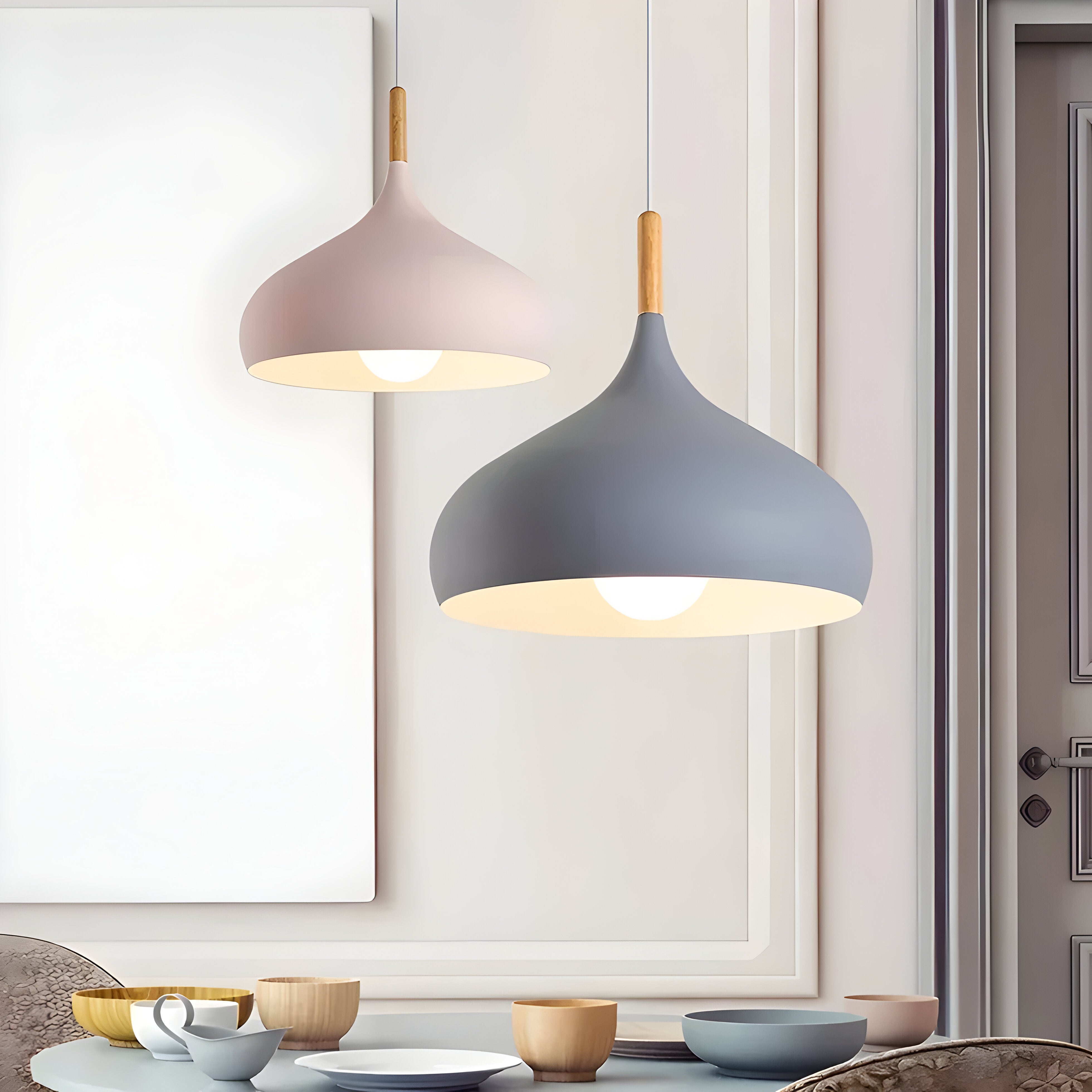 Bilde av Froden - Minimalistisk Macaron-Pendel LED Hengende Lys fra Velisse