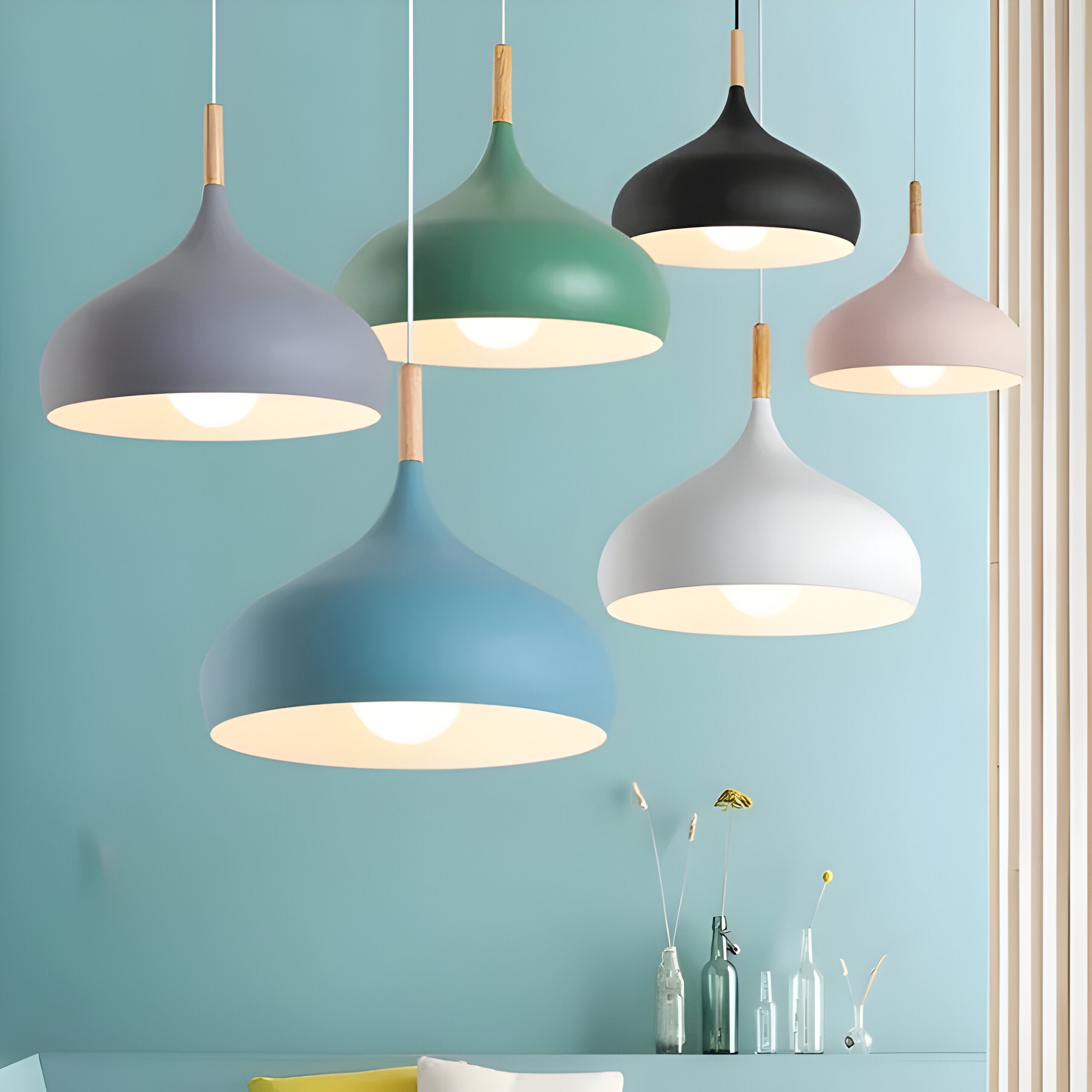 Bilde av Froden - Minimalistisk Macaron-Pendel LED Hengende Lys fra Velisse