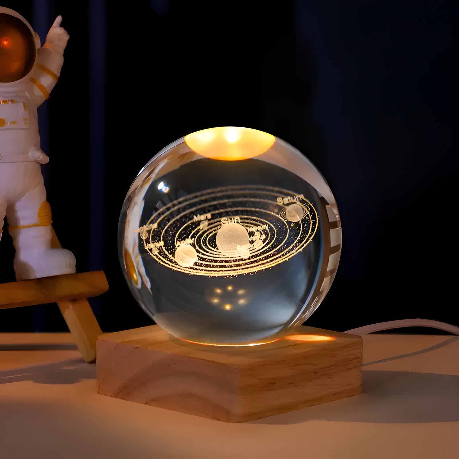 LED Krystallkule – Magisk Lys med Melkeveis-Effekt | Dekorativt Nattlys for Hjemmet