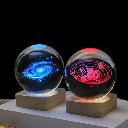 LED Krystallkule – Magisk Lys med Melkeveis-Effekt | Dekorativt Nattlys for Hjemmet