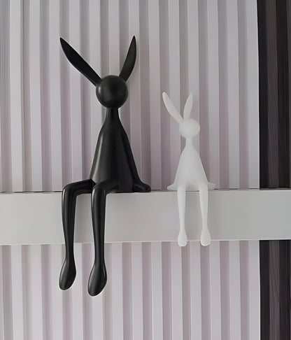 Dekorativ Påskehare – Stilfull Figur i Kunstharpiks | Vakker Vårdekorasjon til Hjemmet