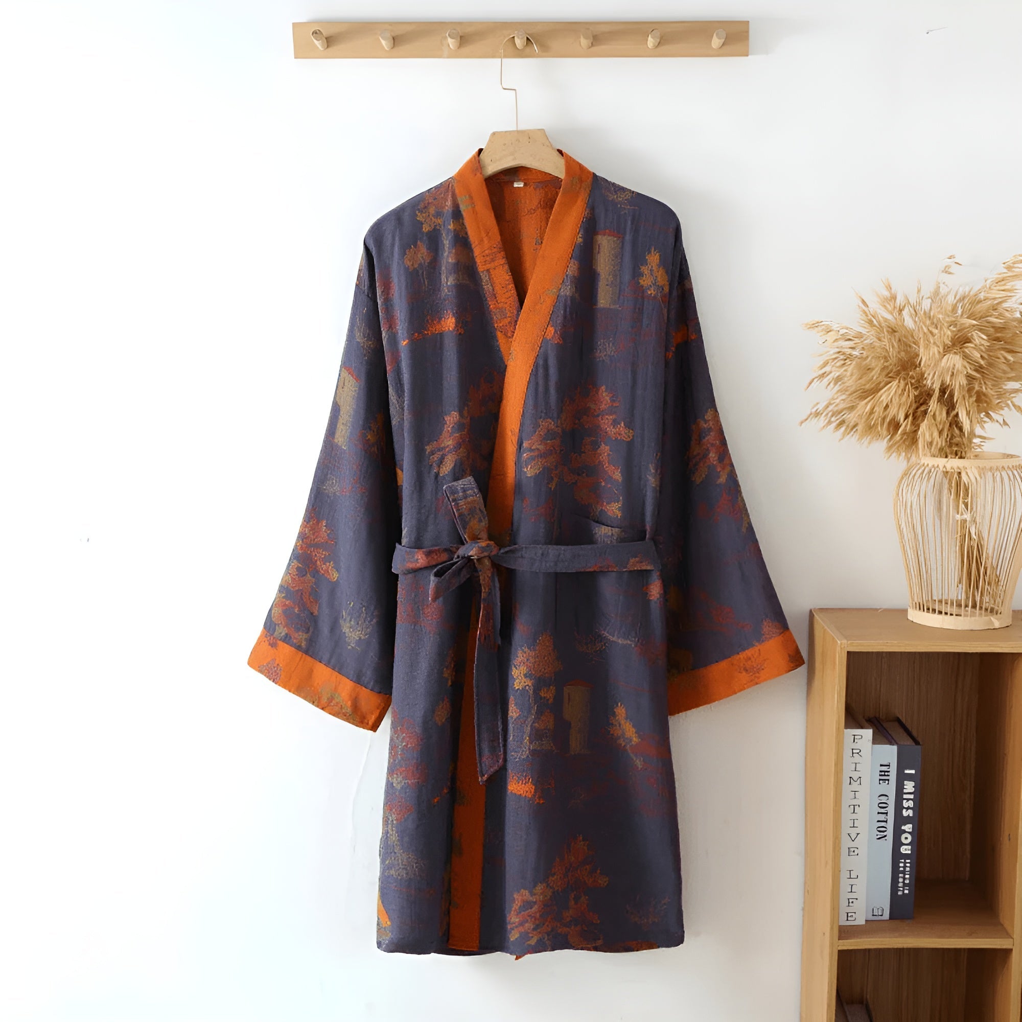 Bomulls-kimono Badekåpe – Lett Og Pustende | Retro-stil For Hjemmet Og Spaet