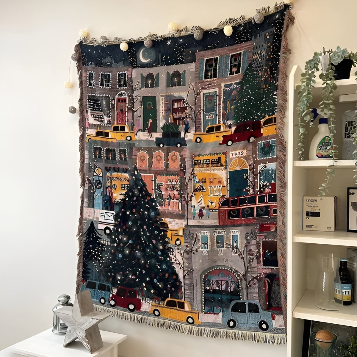 Juleteppe med Nøtteknekker-motiv – Mykt Fleece | Perfekt for Vinterkvelder og Dekorasjon - Julegate / 130 x 160 cm