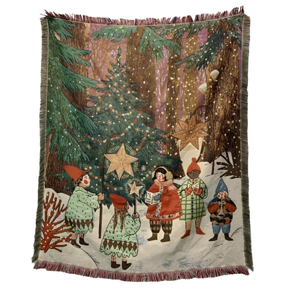 Pledd med Nøtteknekker-motiv – Mykt og Koselig | Perfekt til Juledekor og Vinterkvelder