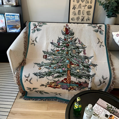 Juleteppe med Nøtteknekker-motiv – Mykt Fleece | Perfekt for Vinterkvelder og Dekorasjon - Juletre / 130 x 160 cm