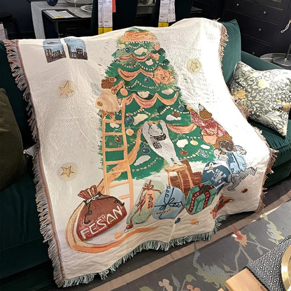 Juleteppe med Nøtteknekker-motiv – Mykt Fleece | Perfekt for Vinterkvelder og Dekorasjon - Tepper