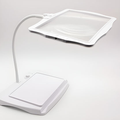 Fleksibel Skrivebordslampe – Innebygd Forstørrelsesglass og LED-lys | Perfekt for Lesing og Hobbyarbeid