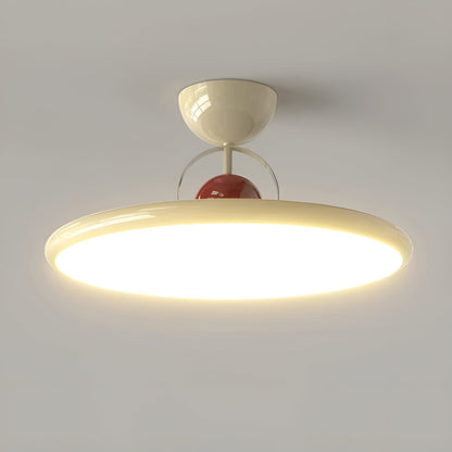 LED Taklampe – Lys og Koselig Belysning | Perfekt for Alle Rom - Ø 40cm x H 24cm /∅ 15.7″xH 9.4″ / Beige / Varmt Lys
