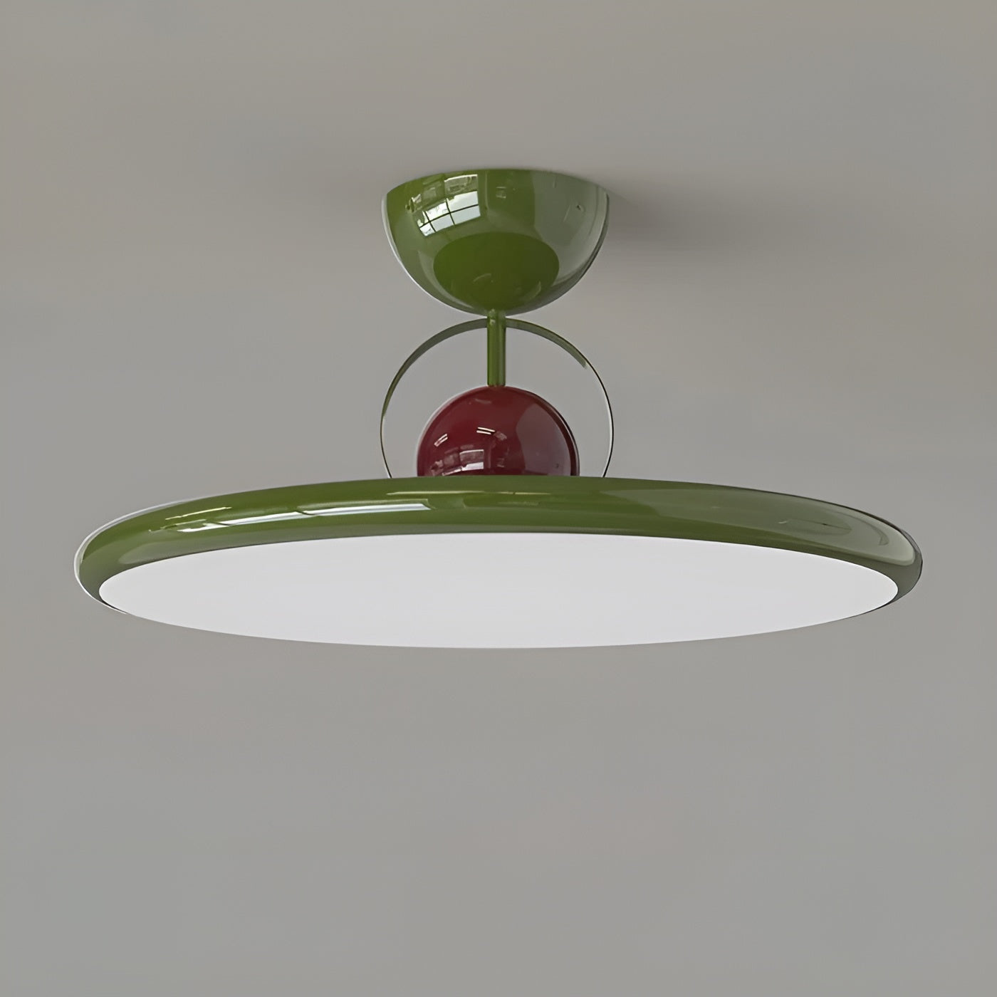 LED Taklampe – Lys og Koselig Belysning | Perfekt for Alle Rom - Ø 40cm x H 24cm /∅ 15.7″xH 9.4″ / Grønn / Varmt Lys