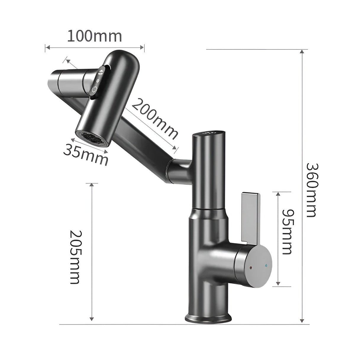Lustraflow 360° Smart-Wasserhahn – LED-Temperaturanzeige | Intelligente Wassersteuerung