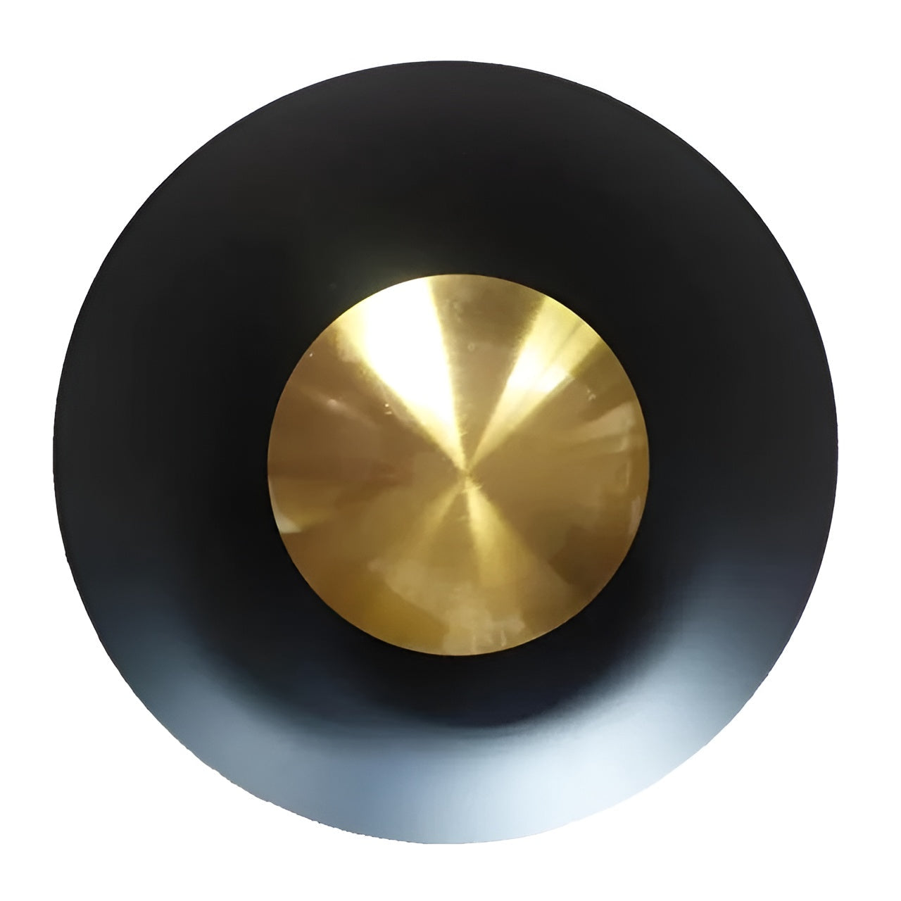 Rund LED-vegglampe – Moderne og Stilfull | Varmt Lys for Et Koselig Hjem - 30cm / Svart med Gull / Varmhvit