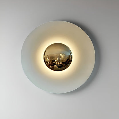 Rund LED-vegglampe – Moderne og Stilfull | Varmt Lys for Et Koselig Hjem - 60cm / Hvit med Gull / Varmhvit