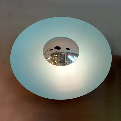 Rund LED-vegglampe – Moderne og Stilfull | Varmt Lys for Et Koselig Hjem - 30cm / Blå med Sølv / Varmhvit