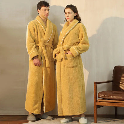 Lang myk badekåpe med belte og lommer – unisex, bilde 2