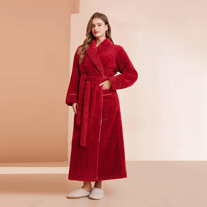 Lang myk badekåpe med belte og lommer – unisex, bilde 8