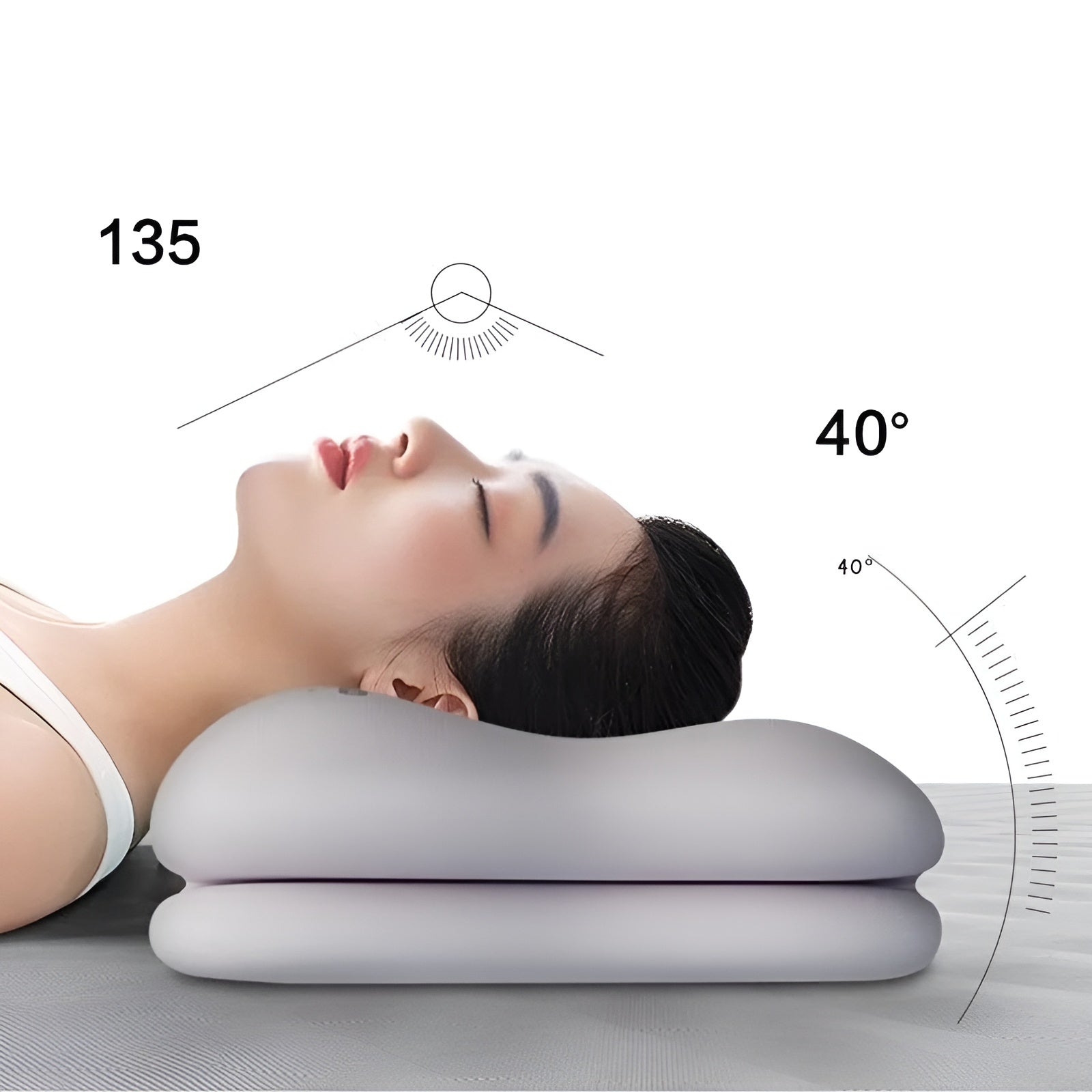 Ortopedisk Memory Foam-pute – Ergonomisk Støtte og Trykkavlastning | For Dyp og Avslappende Søvn - 50.5x30x10.5cm / Grå