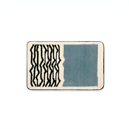 Luksuriøs Håndlaget Badematte – Abstrakt Design For Stilfulle Baderom