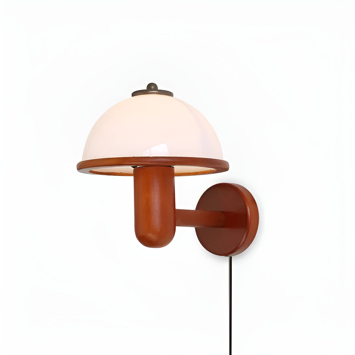 Soppformet Vegglampe – Stilrent Design med Eikebunn | Perfekt for Stue og Soverom