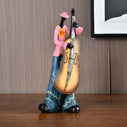 Jazzband-figur I Harpiks – Dekorativ Figur I Vintage Musikkstil