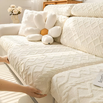 Fløyelssofaovertrekk Med Diamantmønster – Mykt Og Luksuriøst | Passer Perfekt Til Alle Sofaer