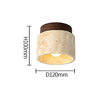 Bilde av Lumistone - Wabi Sabi Gul Japansk Taklampe i Marmor fra Velisse