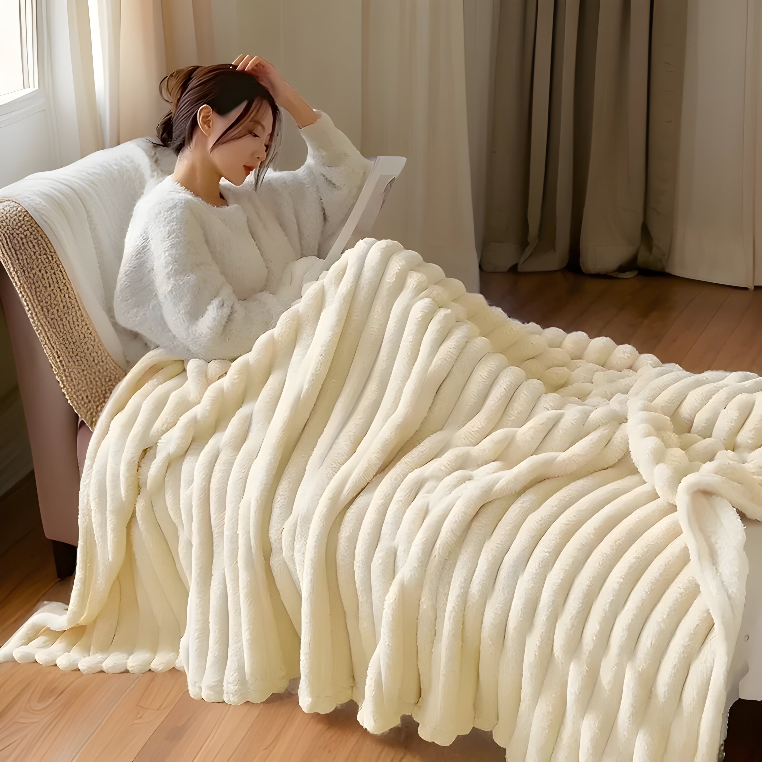 Lunera – Pledd i Myk Fleece for Sofa og Stue (Varmt og Koselig)